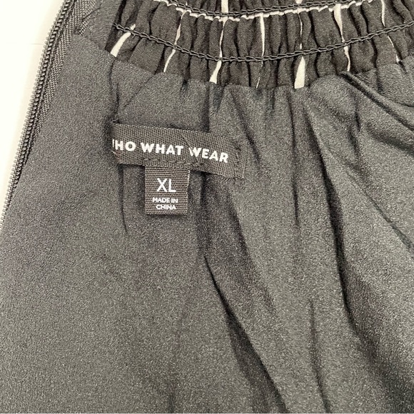 WHO WHAT WEAR Black Printed High Neck A-line Dress Size XL - Picture 4 of 11